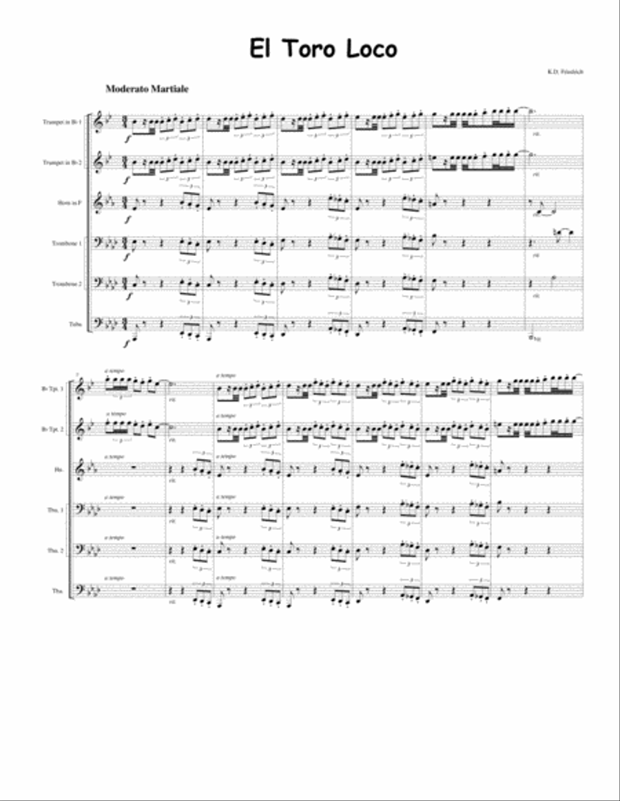 El Toro Loco Brass Ensemble scores gallery preview page 1