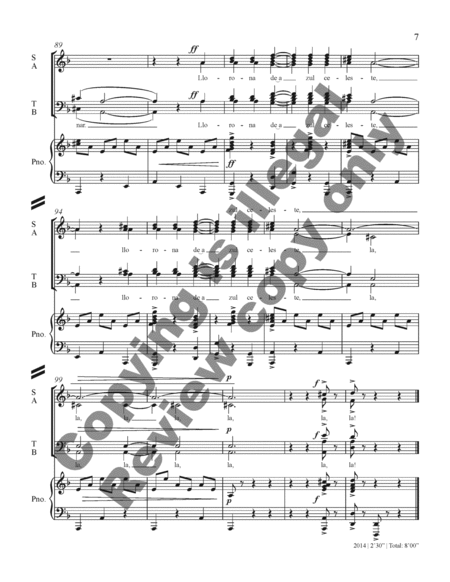 Three Mexican Folk Songs: 3. La Llorona (Piano/Choral Score) image number null