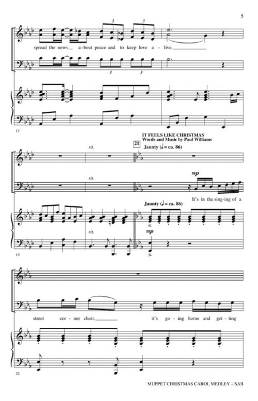 A Muppet Christmas Carol Medley 3-Part scores gallery preview page 4