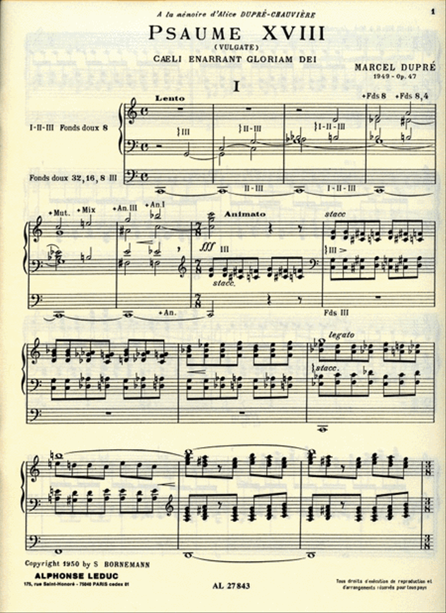 Psaume Xviii, Op.47 'coeli Enarrant Gloriam Dei' (organ) Organ scores gallery preview page 2