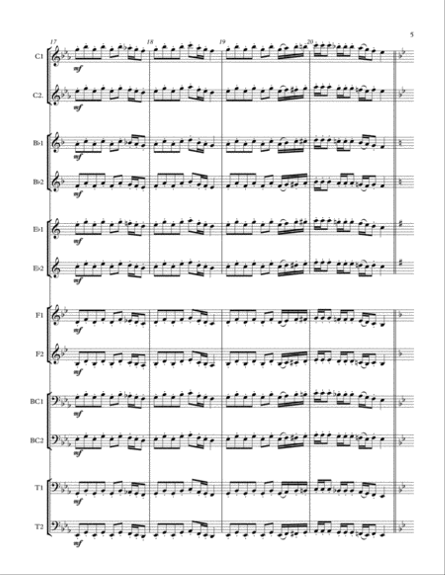 5 Duets For Any Two Band Instruments - All Transpositions Brass Ensemble scores gallery preview page 5