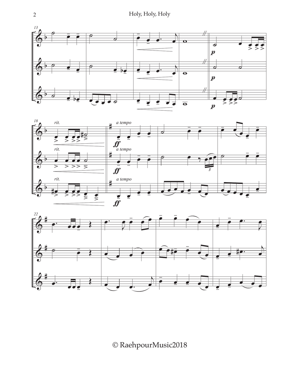 Holy, Holy, Holy - Trumpet Trio Trumpet Trio scores gallery preview page 2