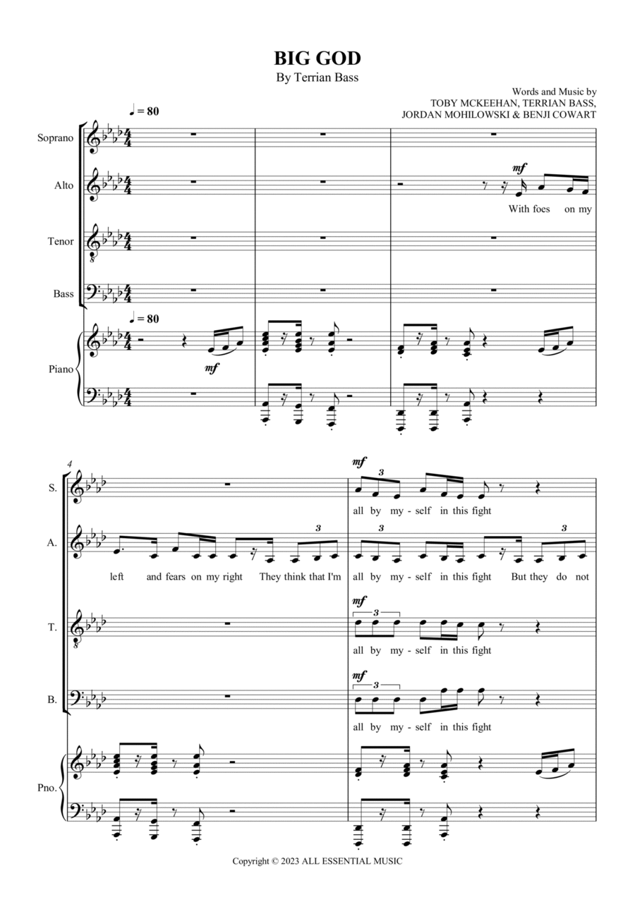 Big God 4-Part scores gallery preview page 1