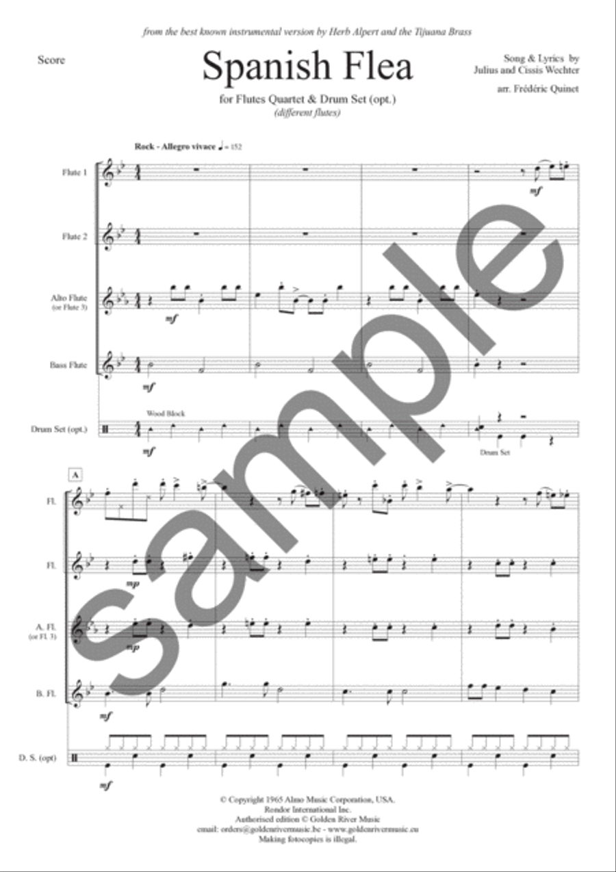 Spanish Flea Flute Quartet scores gallery preview page 2