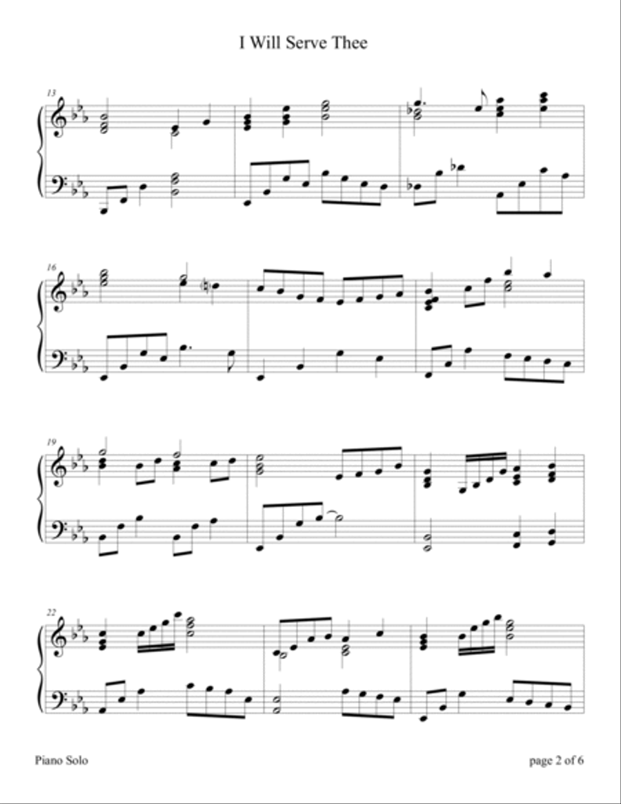 I Will Serve Thee Piano Solo scores gallery preview page 4