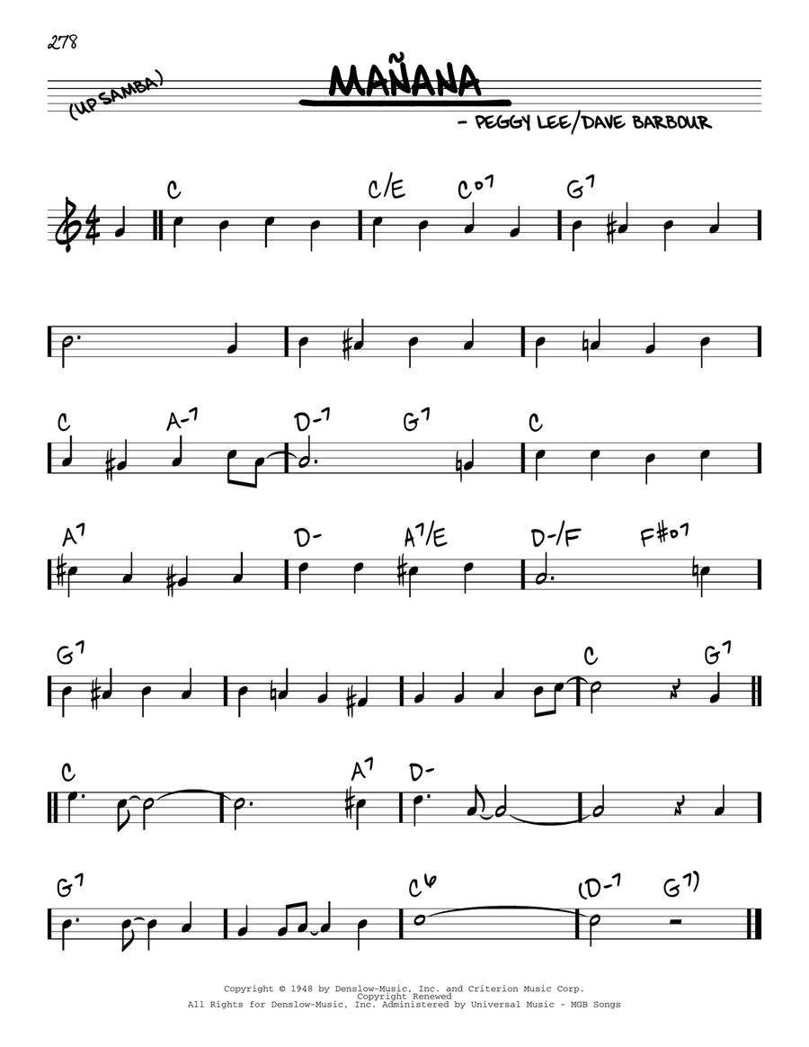 Mañana Piano scores gallery preview page 1