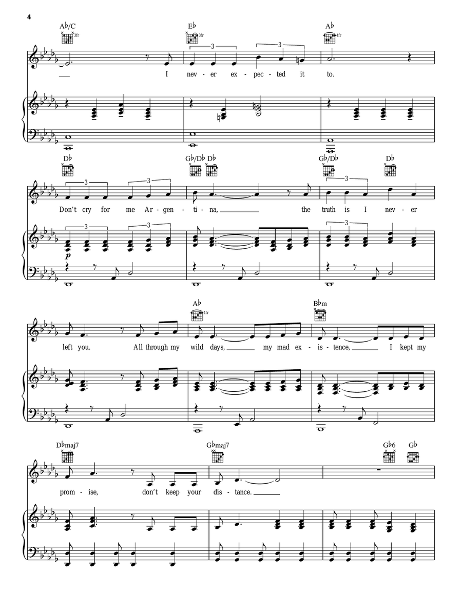 Don't Cry For Me Argentina Guitar scores gallery preview page 4