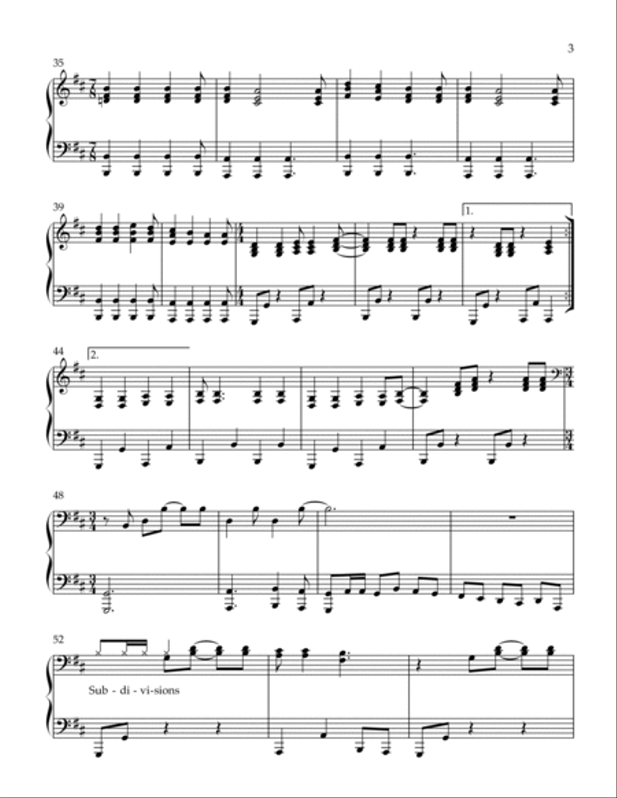 Subdivisions Piano Solo scores gallery preview page 3