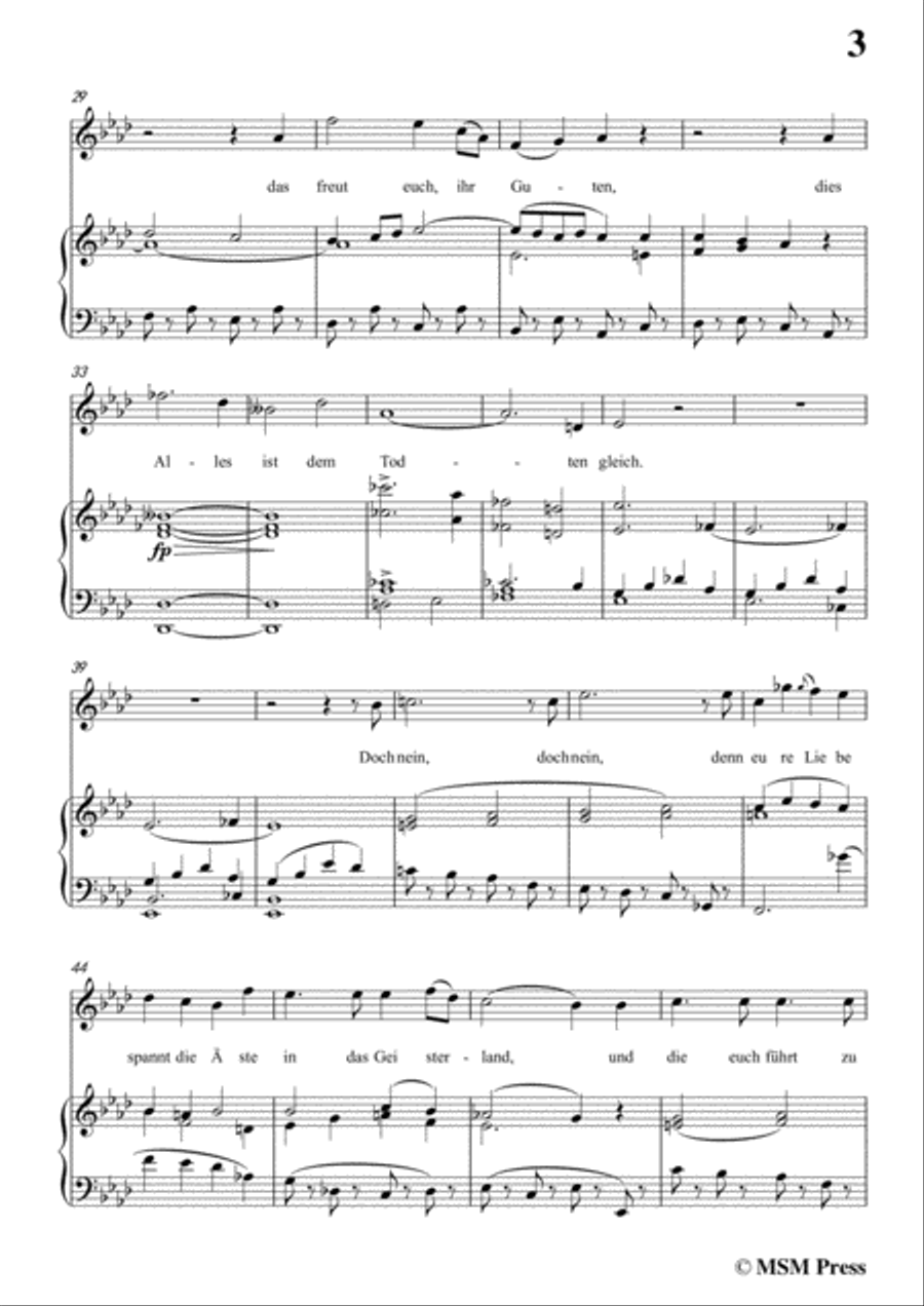 Schubert-An die Freunde(To My Friends),D.654,in a flat minor,for Voice&Piano Voice scores gallery preview page 5