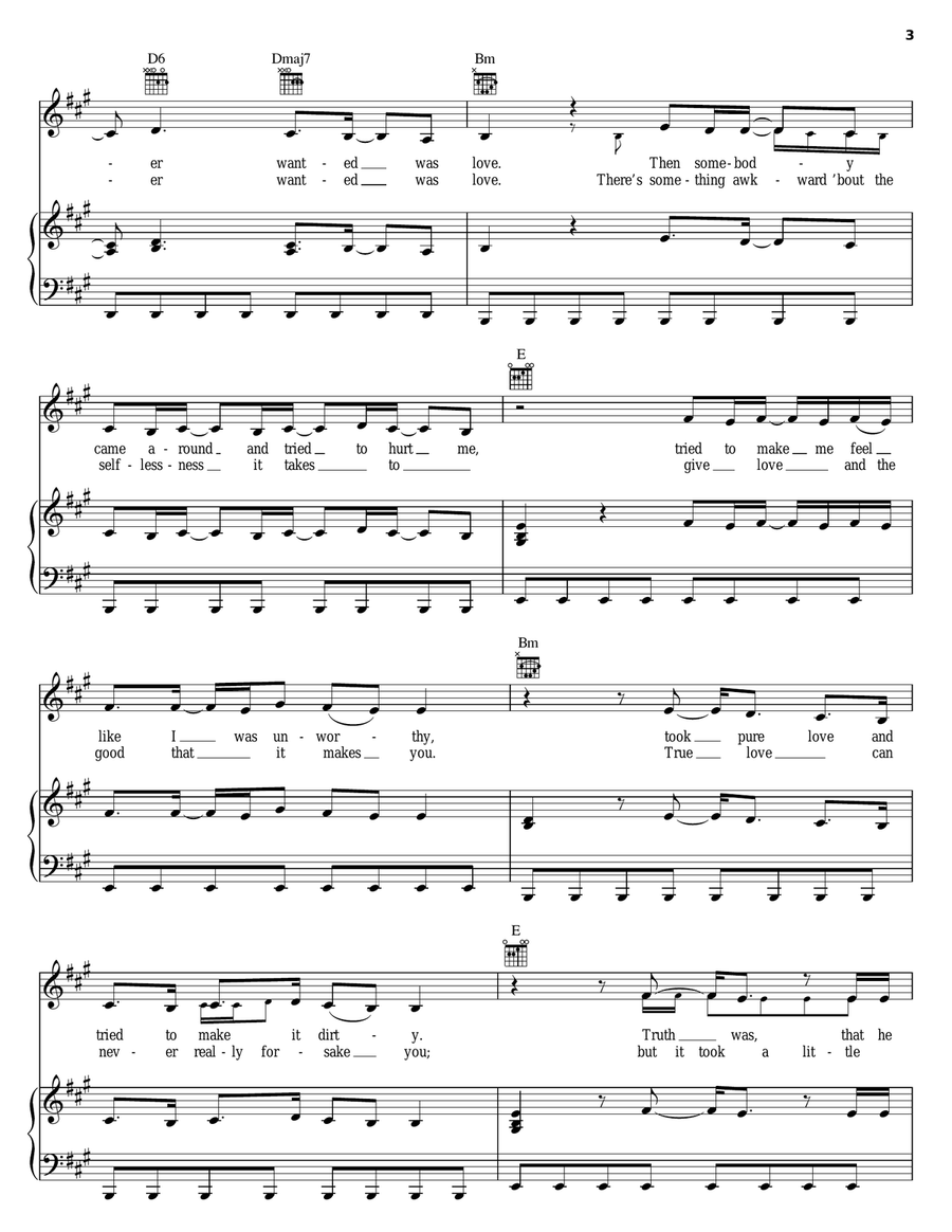 Lose Myself Piano, Vocal, Guitar scores gallery preview page 3