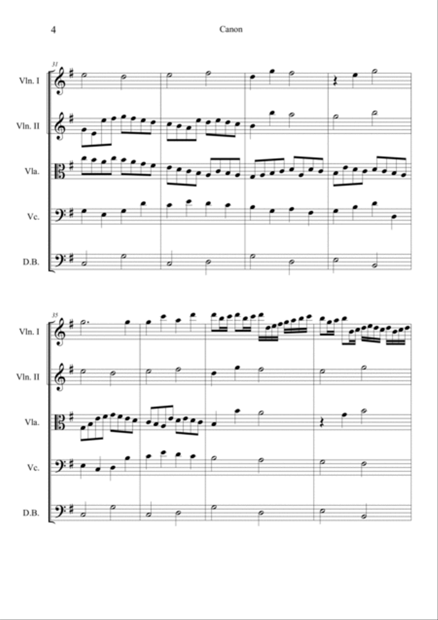 Canon in G String Quintet scores gallery preview page 4