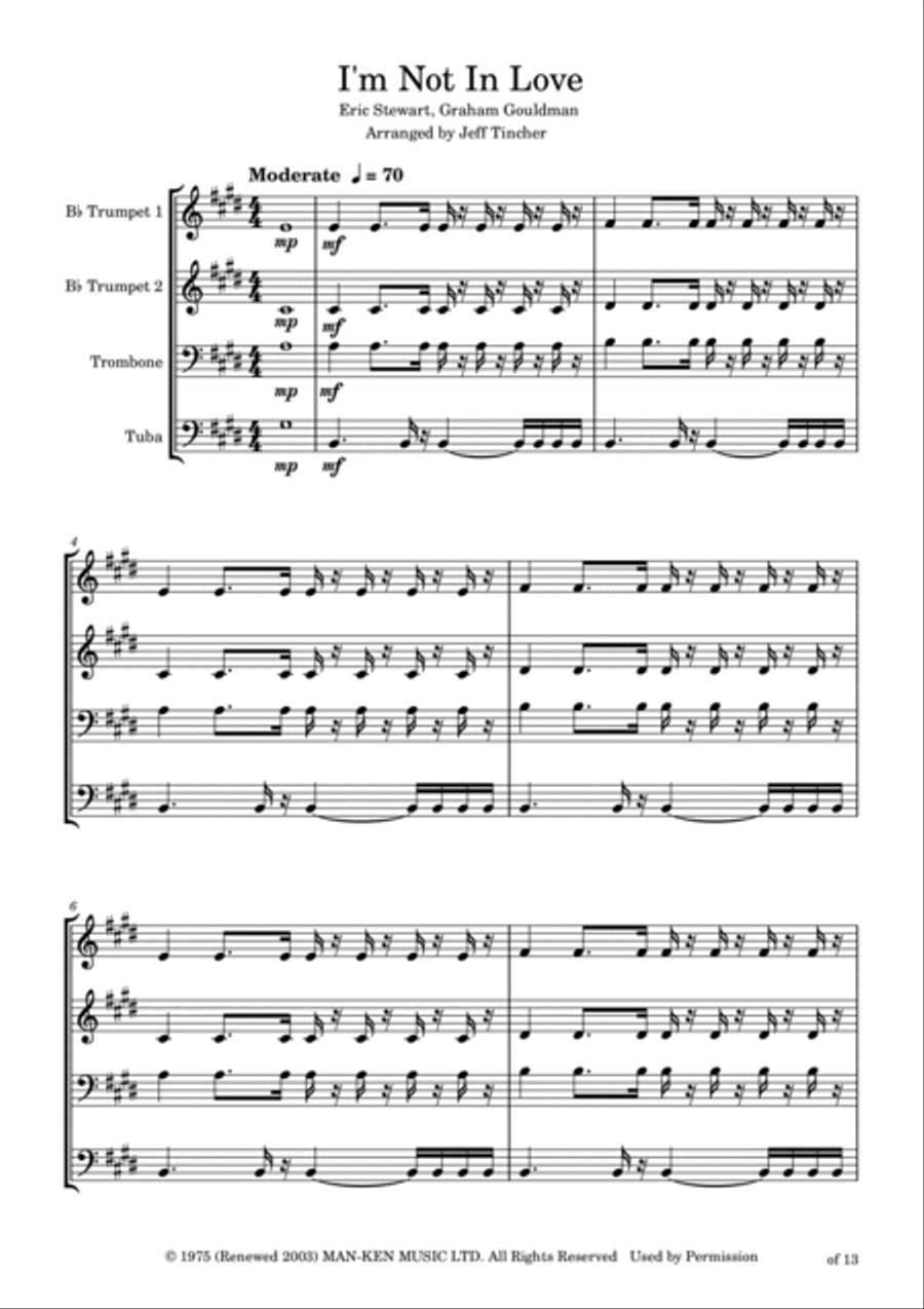 I'm Not In Love Trombone scores gallery preview page 2
