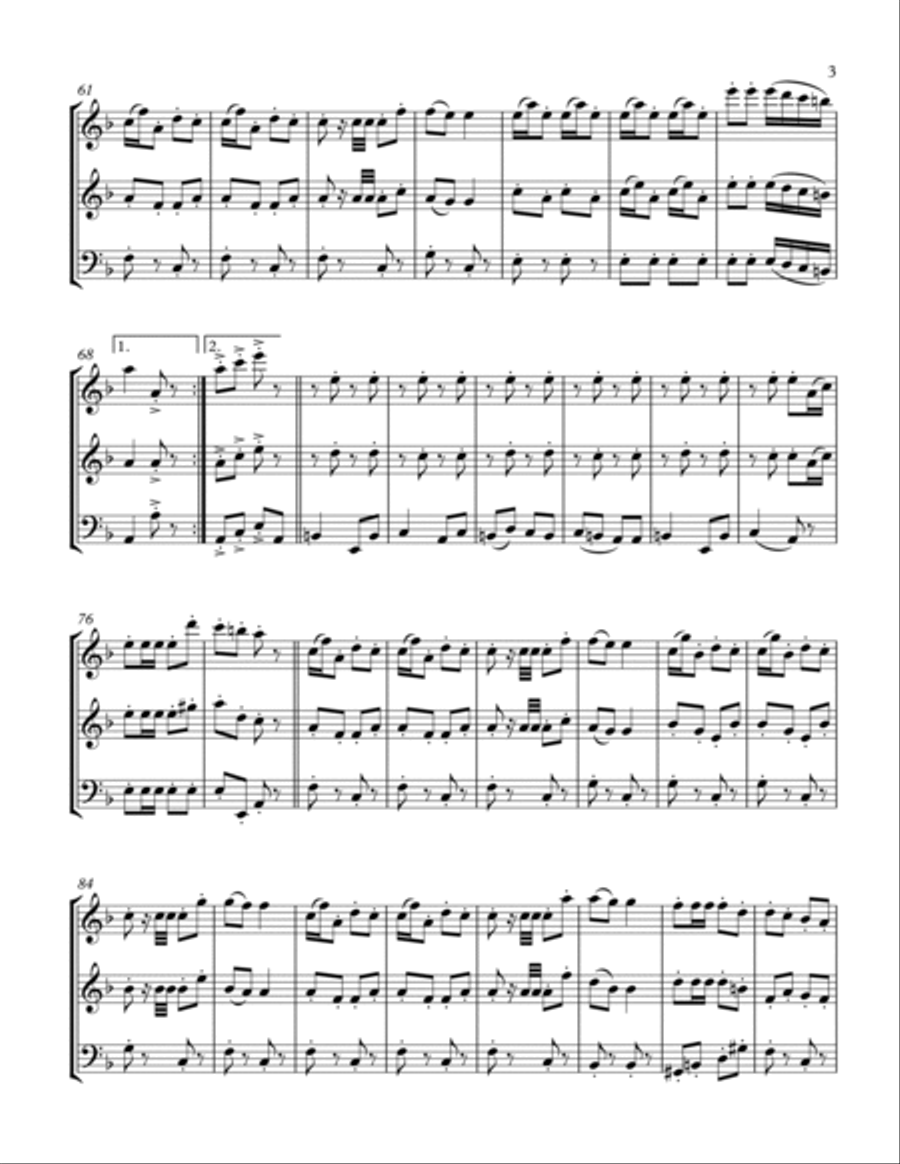 Parade of the Wooden Soldiers Woodwind Trio scores gallery preview page 3