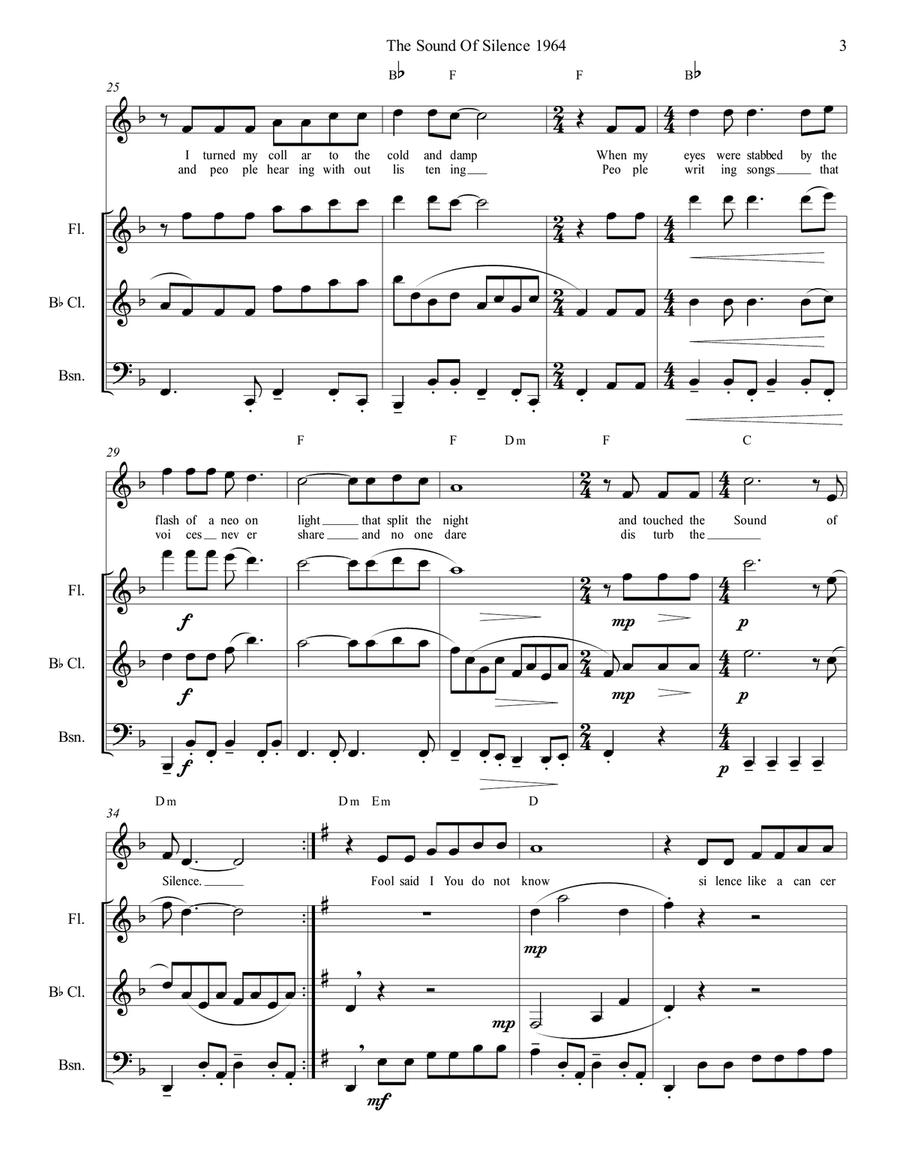 The Sound Of Silence Small Ensemble scores gallery preview page 3