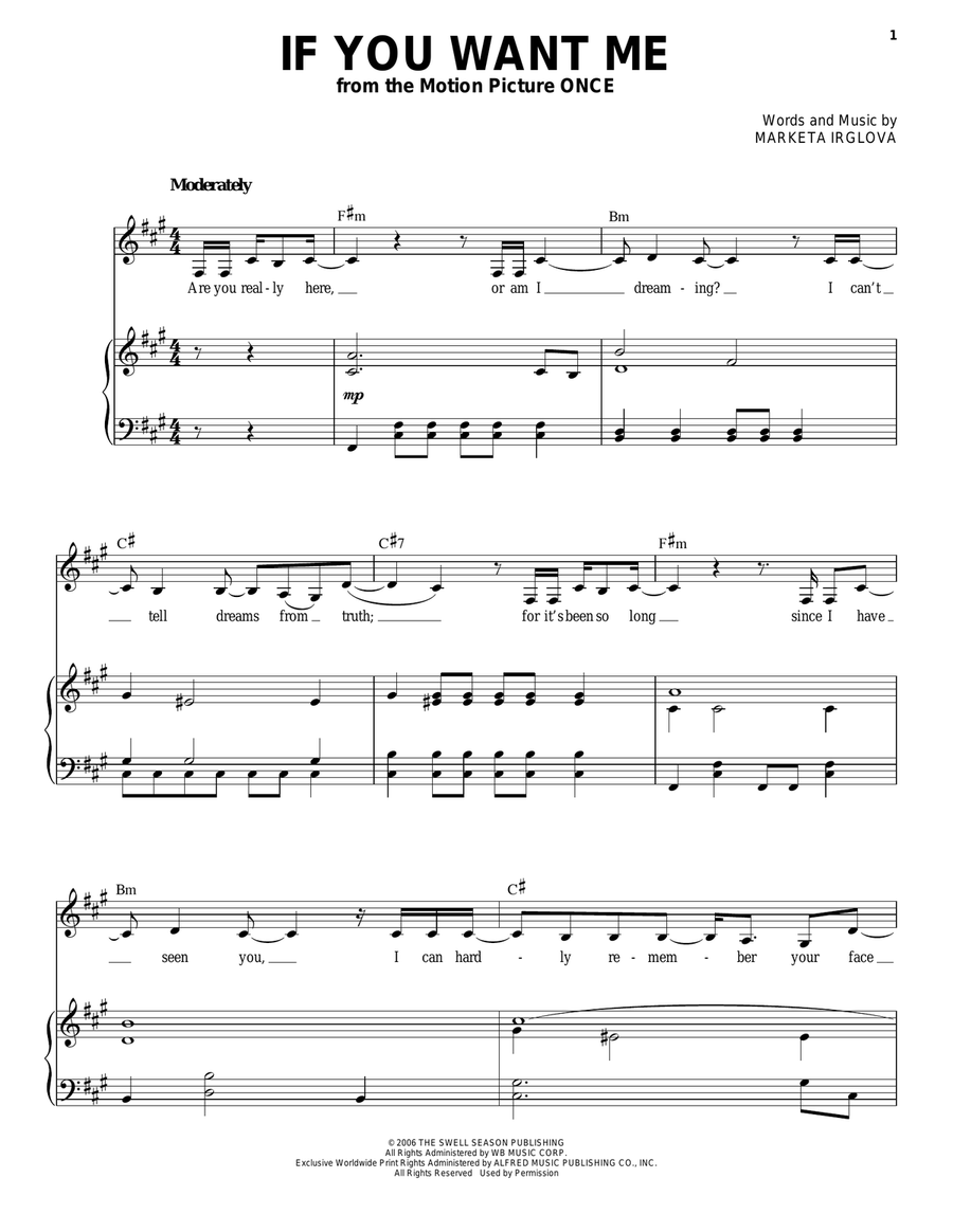 If You Want Me If You Want Me Piano, Vocal scores gallery preview page 1