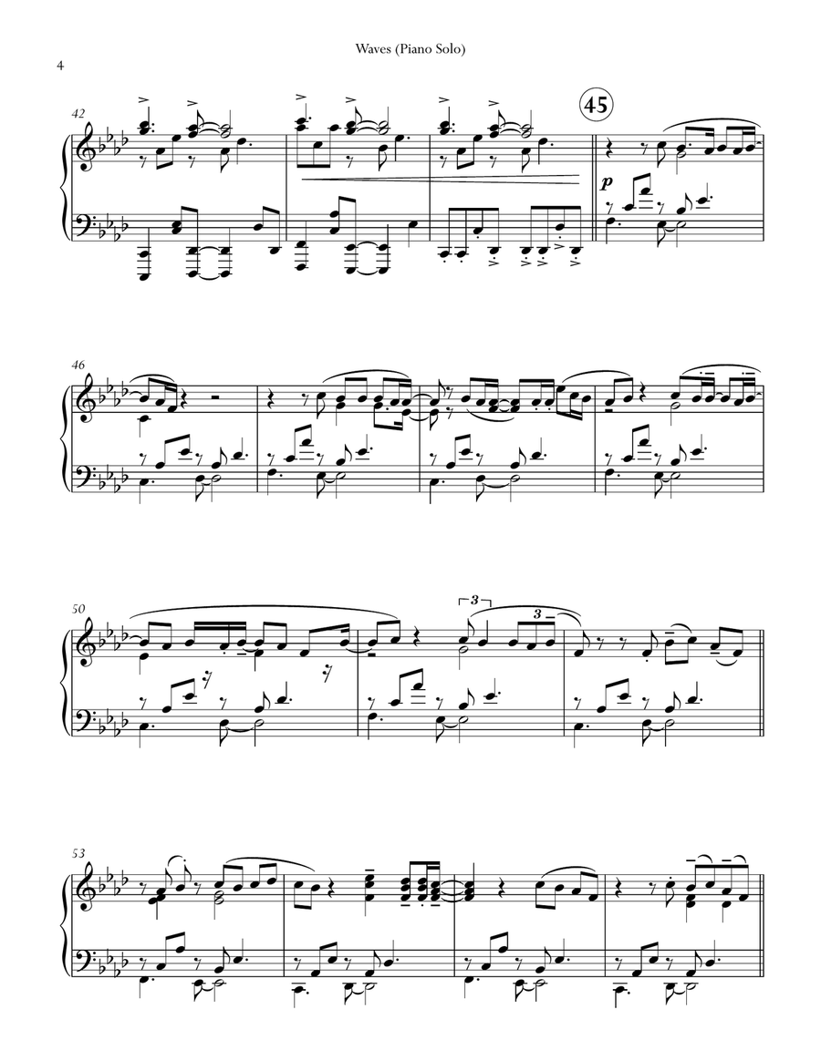 Waves Piano Solo scores gallery preview page 4