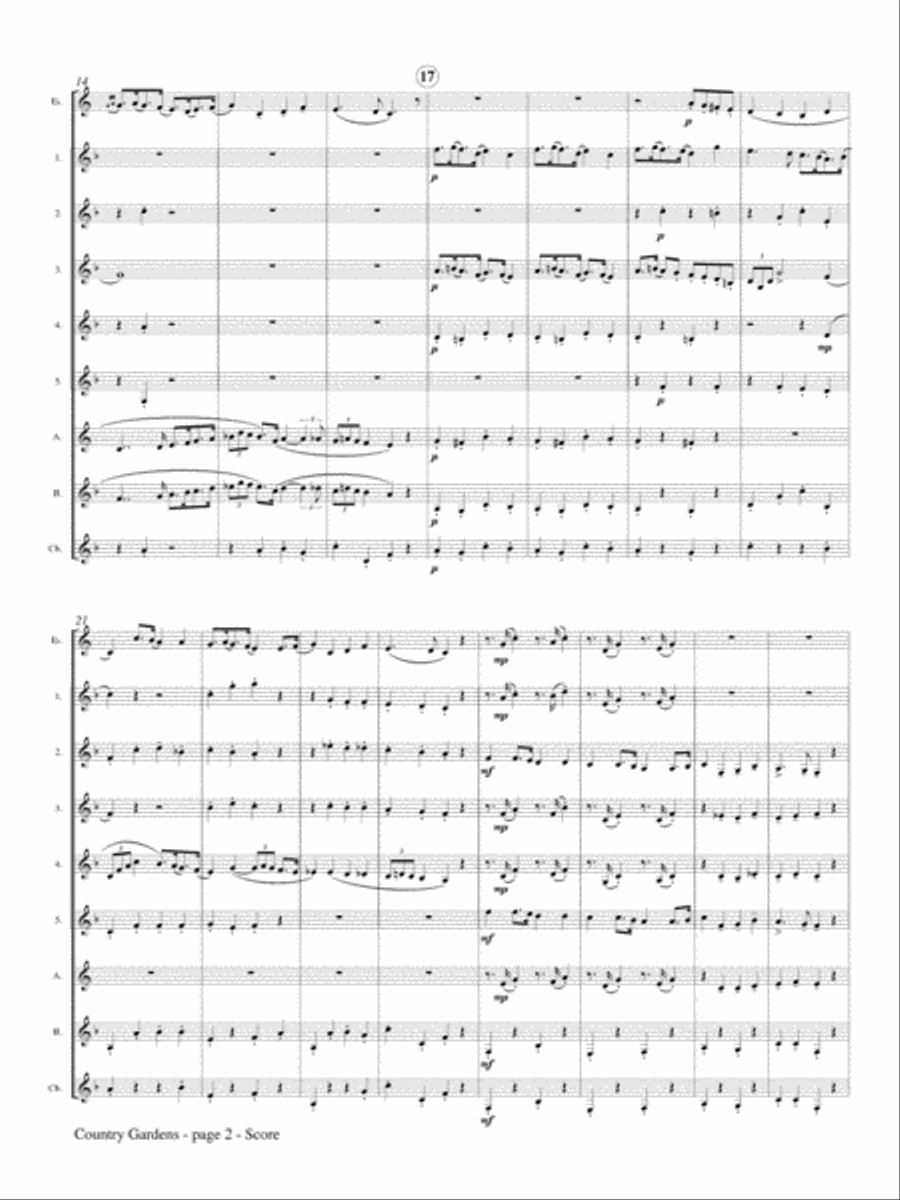 Country Gardens for Clarinet Choir Clarinet Choir scores gallery preview page 3