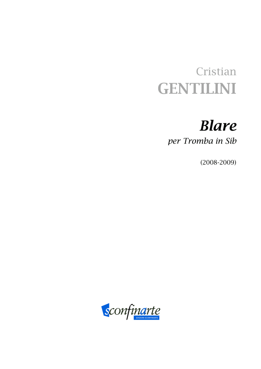 Cristian Gentilini: BLARE (ES 697) B-Flat Trumpet scores gallery preview page 1