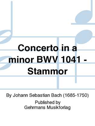 Book cover for Concerto in a minor BWV 1041 - Stammor