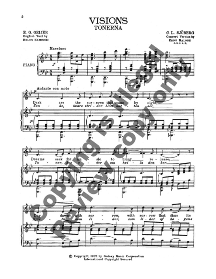 Visions (Tonerna) High Voice scores gallery preview page 6