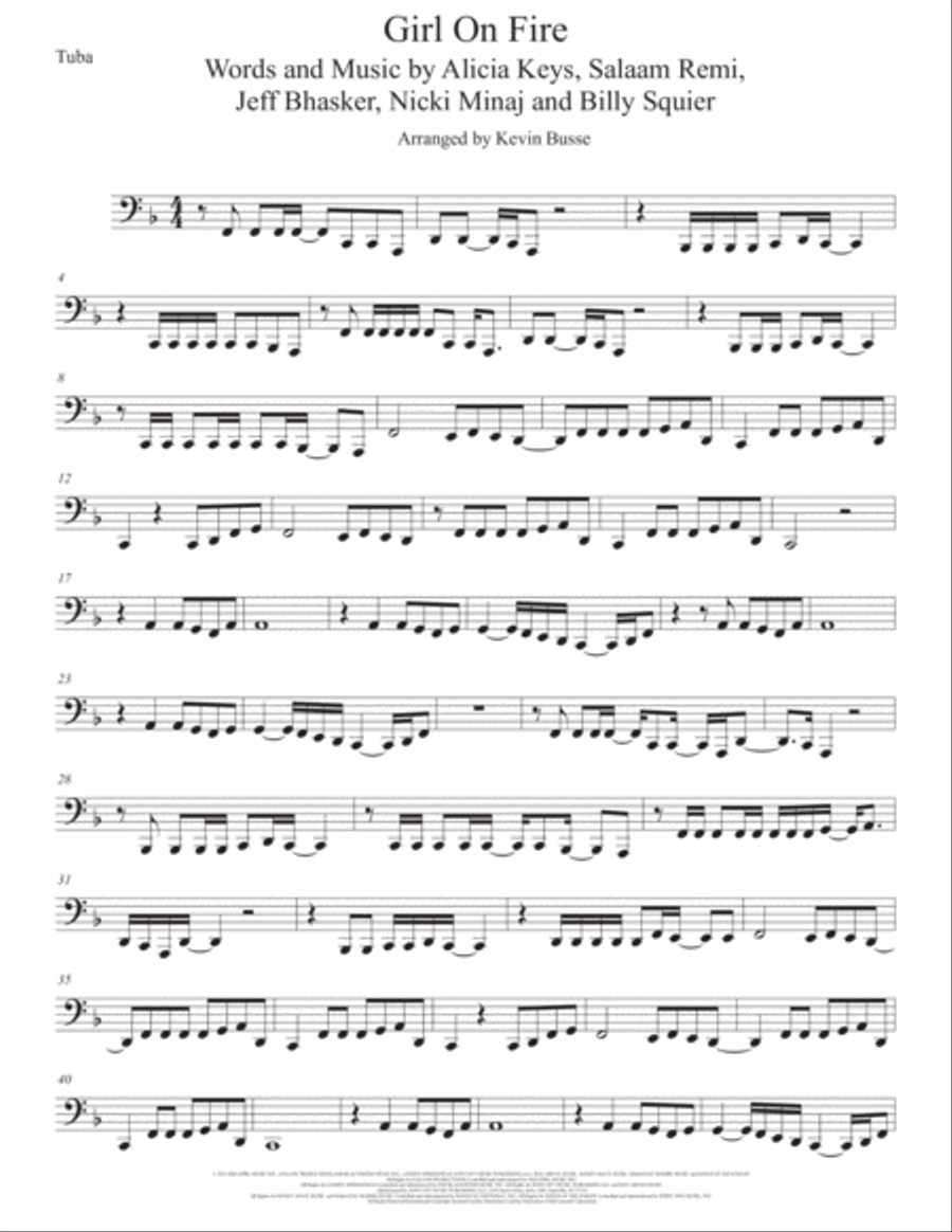Girl On Fire Tuba scores gallery preview page 1