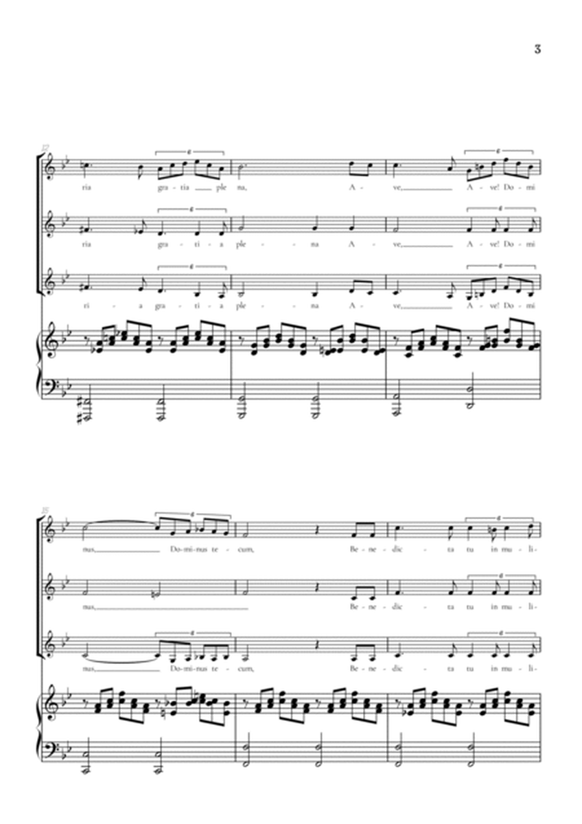 Schubert Ave Maria • SSA choir sheet music with piano accompaniment image number null