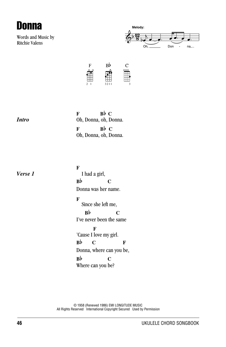 Donna Ukulele scores gallery preview page 1