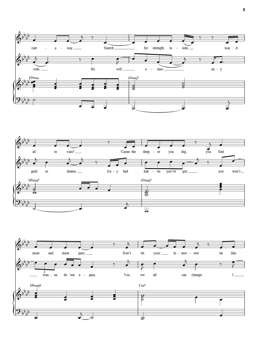 Be Blessed Piano, Vocal scores gallery preview page 3