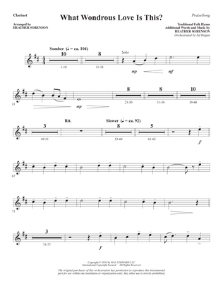 Book cover for What Wondrous Love Is This? (arr. Heather Sorenson) - Bb Clarinet