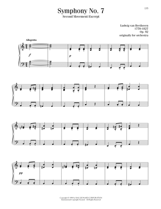 Book cover for Symphony No. 7 In A Major, Second Movement (Allegretto)
