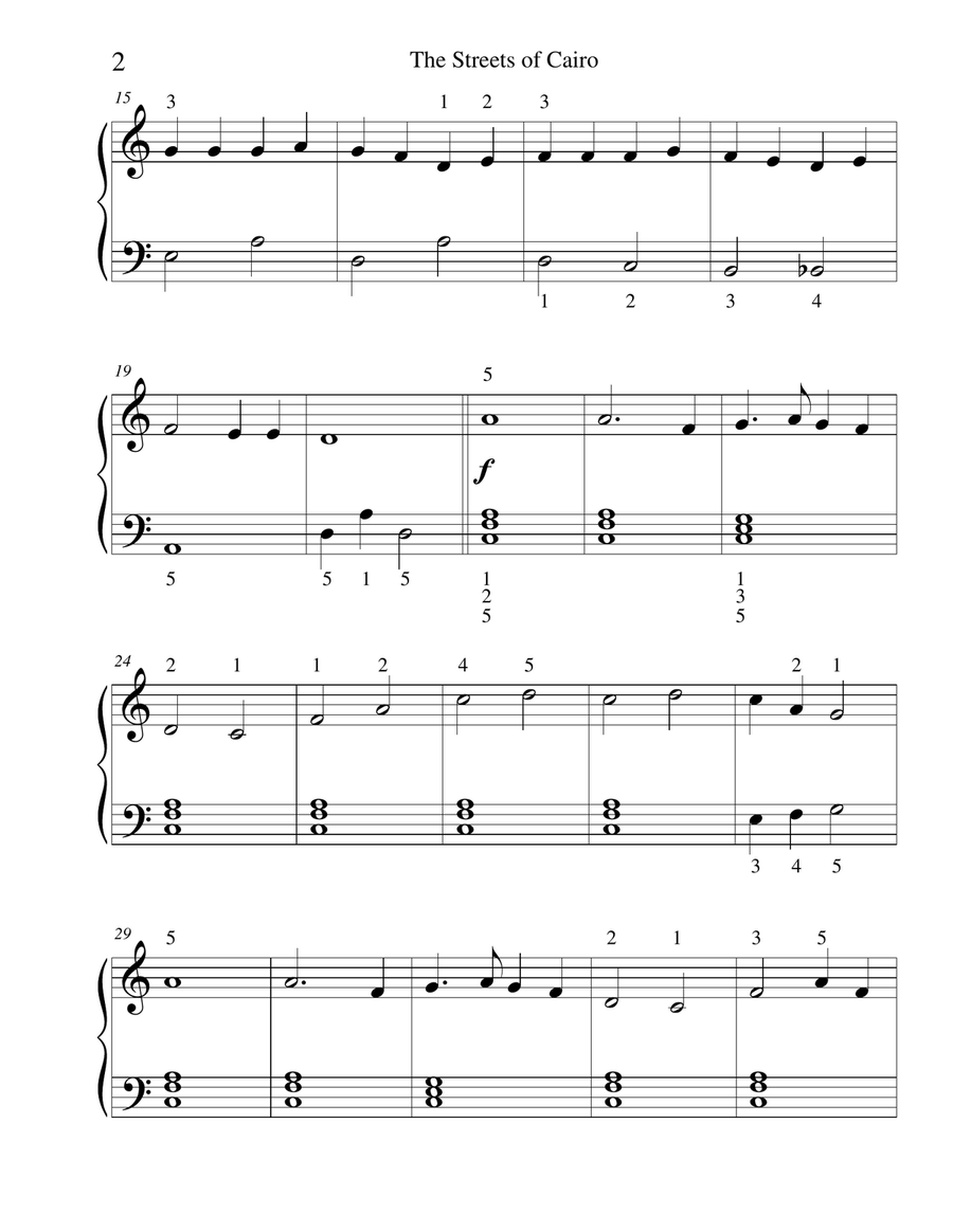 The Streets of Cairo or the Poor Little Country Maid - for easy piano Easy Piano scores gallery preview page 2