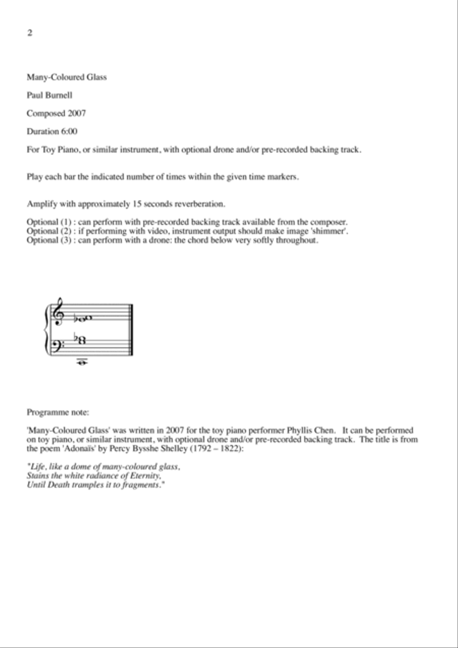 Many-Coloured Glass Easy Piano scores gallery preview page 2