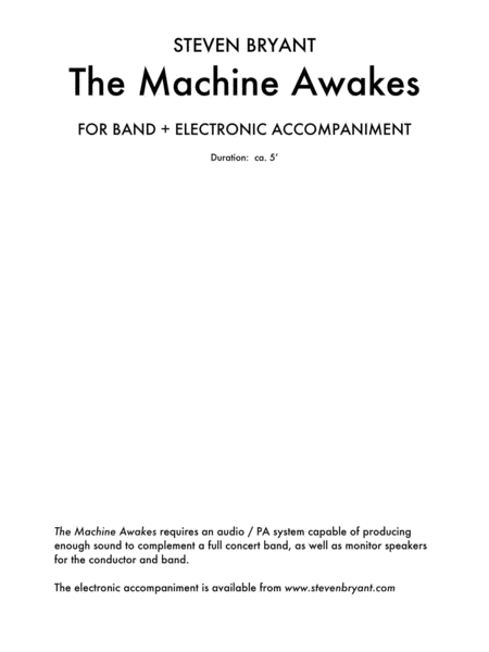 The Machine Awakes (for Band Plus Electronics) image number null