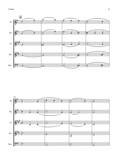 Largo (by Edward Bunnett, arr. for Wind Quintet) image number null
