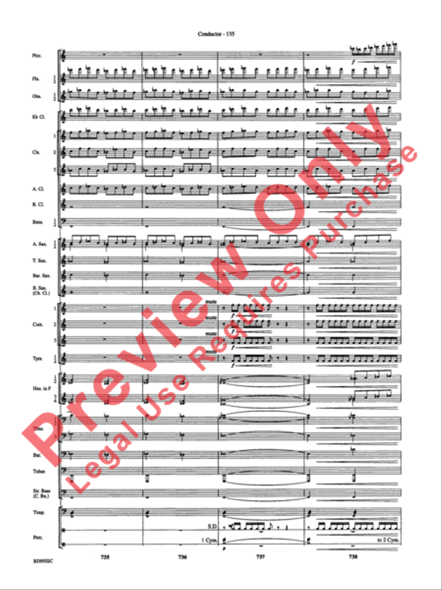 Symphony No. 3 for Band Concert Band scores gallery preview page 138