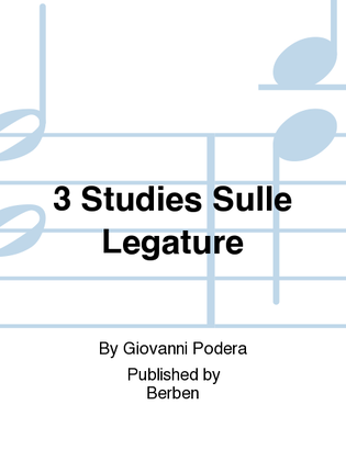 Book cover for 3 Studies Sulle Legature
