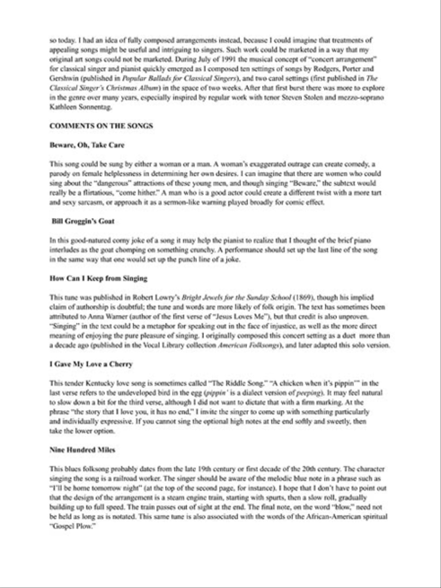 Folksongs in Recital - 14 Concert Arrangements Voice scores gallery preview page 4