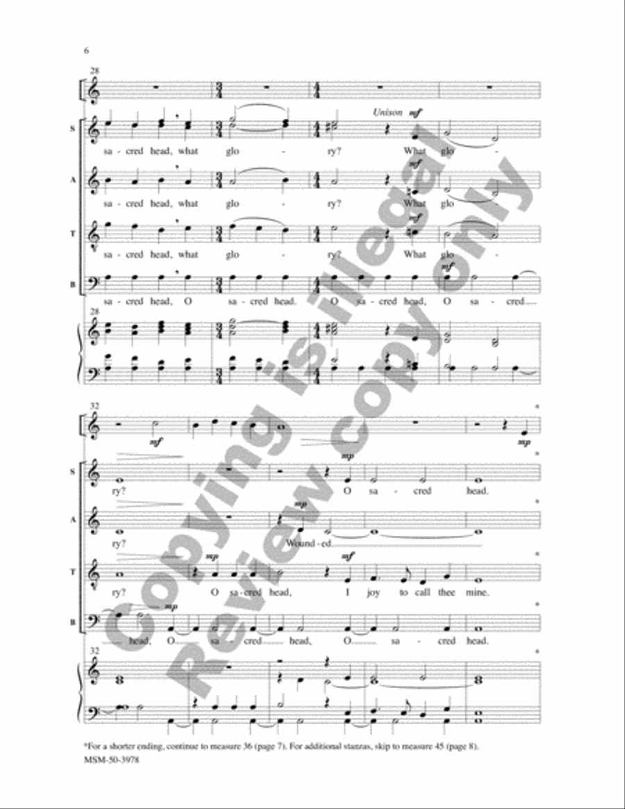 O Sacred Head, Now Wounded Divisi scores gallery preview page 6