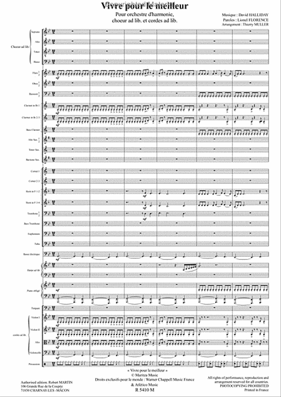Vivre pour le meilleur Vivre pour le meilleur Concert Band scores gallery preview page 2