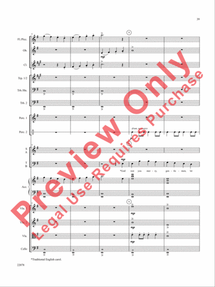 A Christmas Carol (Instrumental Parts) Choir scores gallery preview page 40