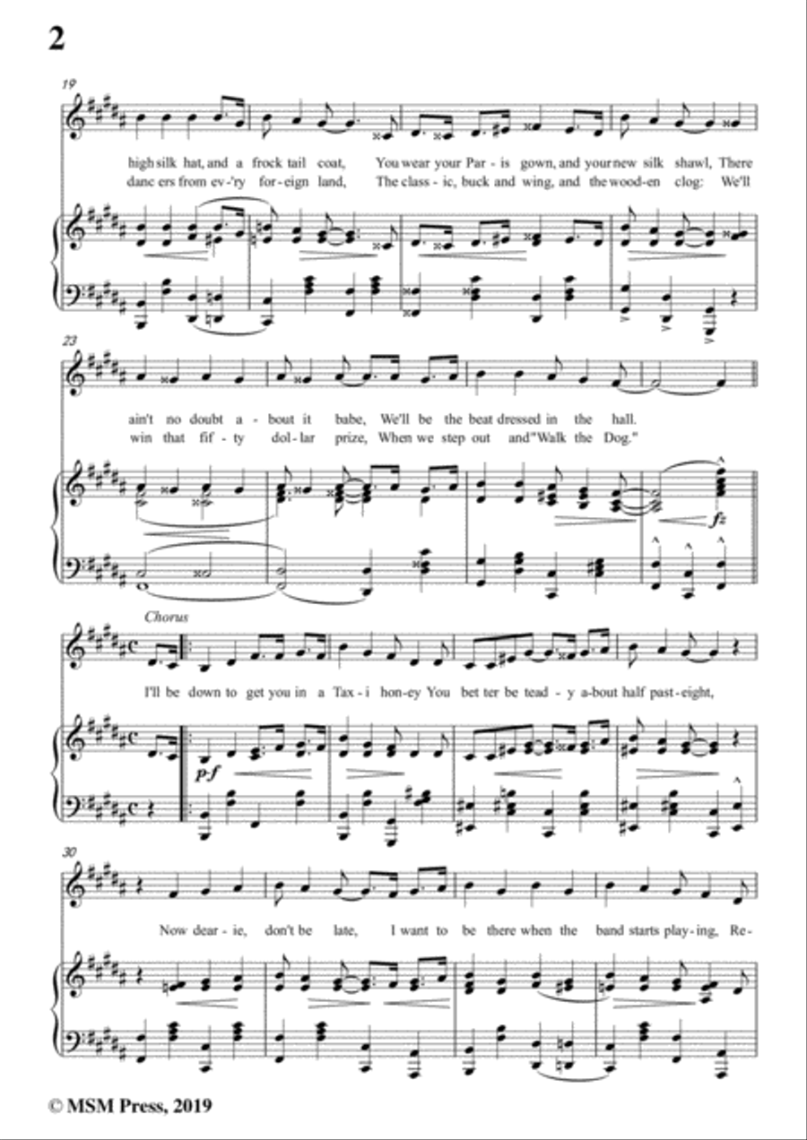 Shelton Brooks-Darktown Strutters'Ball,in B Major,for Voice and Piano Voice Solo scores gallery preview page 4
