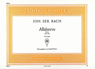 Book cover for Allabreve D major, BWV 589