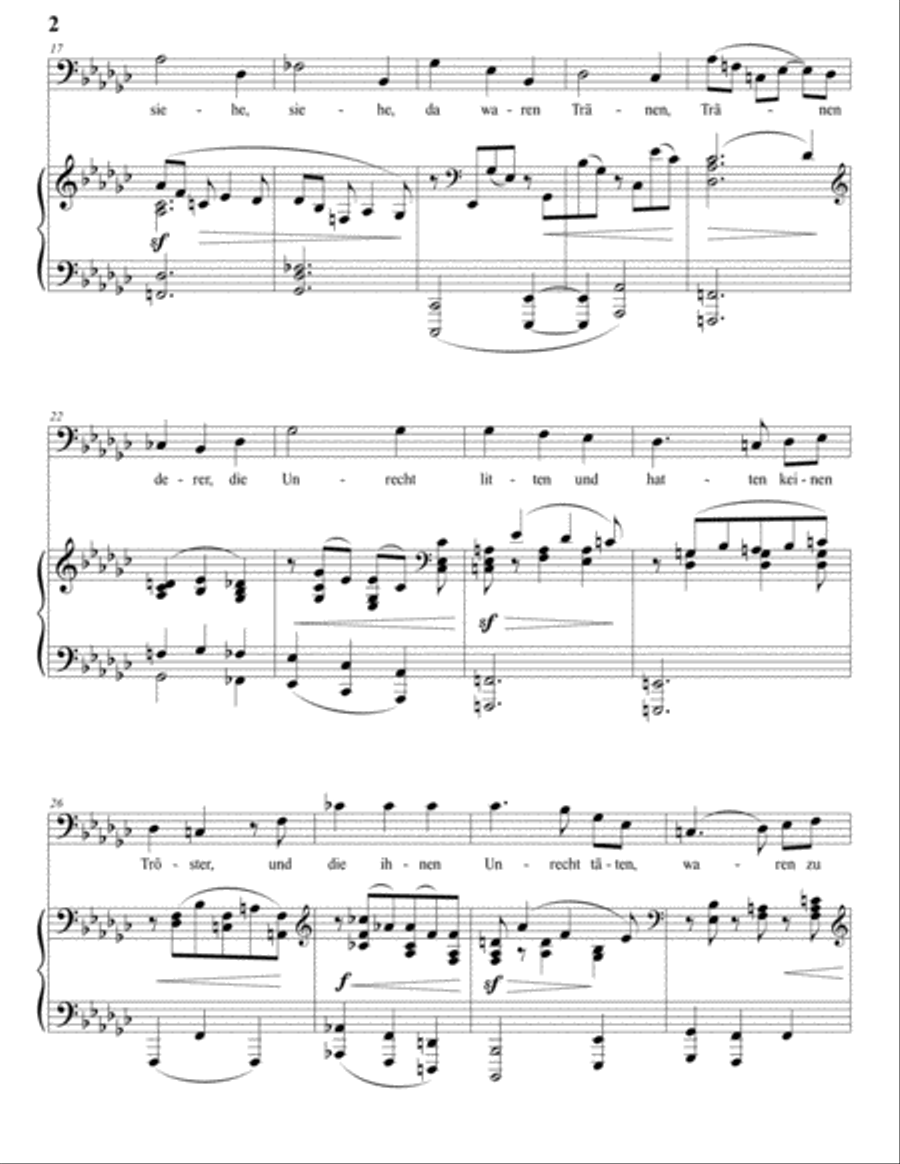 BRAHMS: Ich wandte mich und sahe an, Op. 121 no. 2 (transposed to E-flat minor, bass clef) Voice scores gallery preview page 3