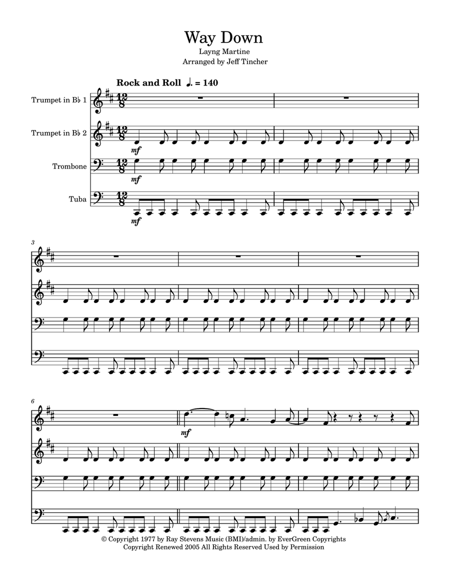 Way Down Way Down Brass Quartet scores gallery preview page 2