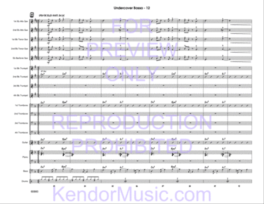 Undercover Bossa (Full Score) Jazz Ensemble scores gallery preview page 13