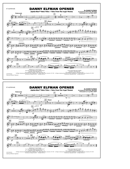 Danny Elfman Opener - Eb Alto Sax