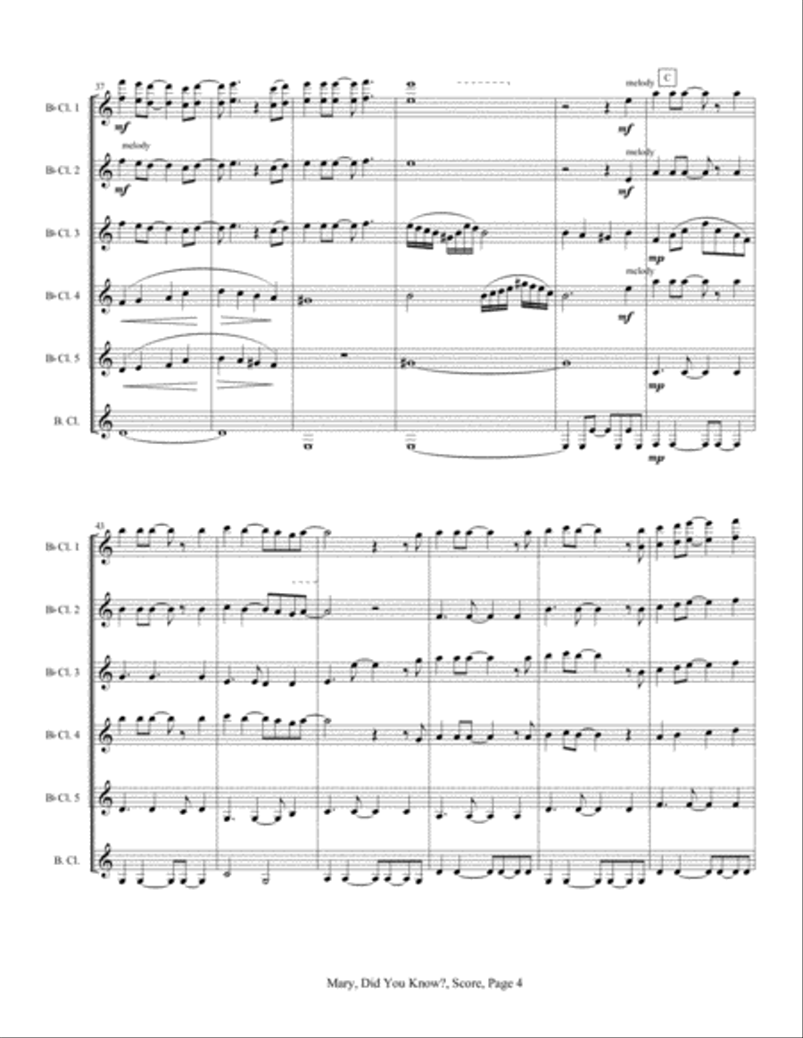 Mary, Did You Know? Woodwind Ensemble scores gallery preview page 6
