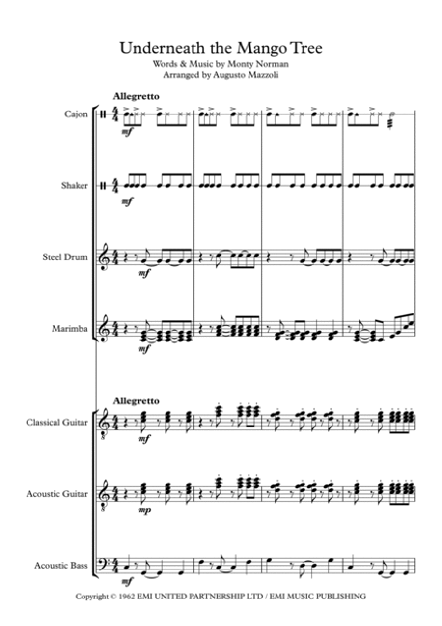 Underneath The Mango Tree Large Ensemble scores gallery preview page 2