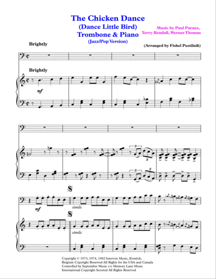 The Chicken Dance Piano scores gallery preview page 2
