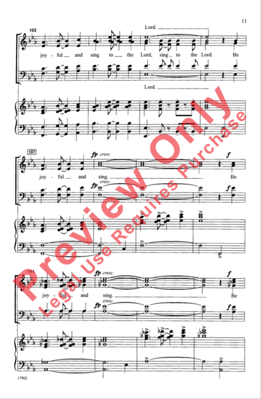Be Joyful and Sing to the Lord 4-Part scores gallery preview page 11